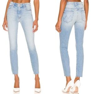 Mother High Waisted Looker Ankle Jeans Sz 26 Light Wash